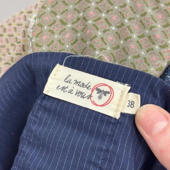 90s/Y2K Vintage La Mode est à Vous Patchwork Denim Mini Dress - Picture 7 of 8